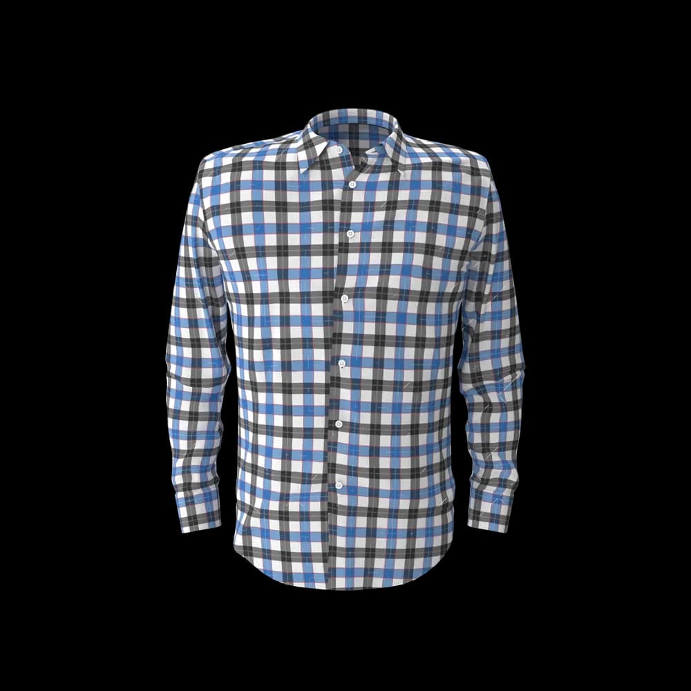 Camisa a cuadros azul y negra